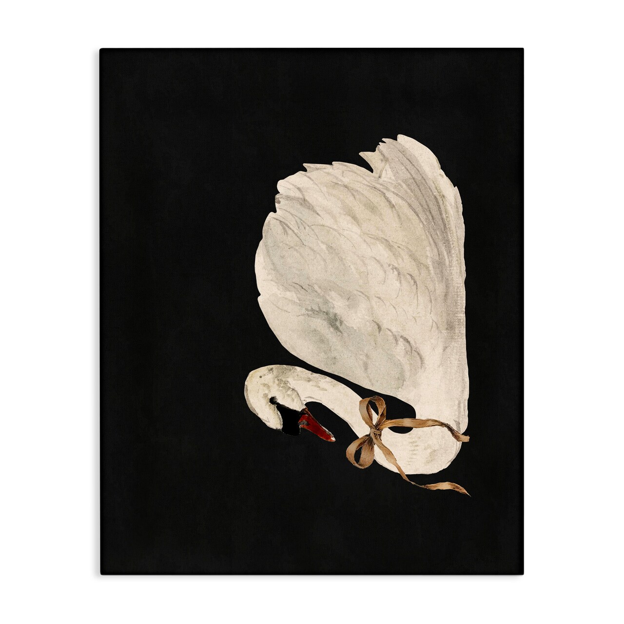 Stupell Industries Festive Swan with Ribbon Canvas, design by Lettered and Lined